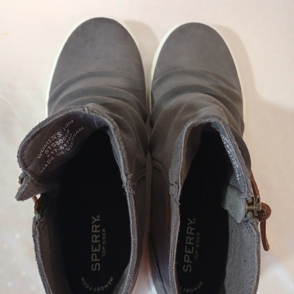 Sperry Crest Lug Zone Booties Gray Suede Size 10 M Women's - Picture 5 of 8